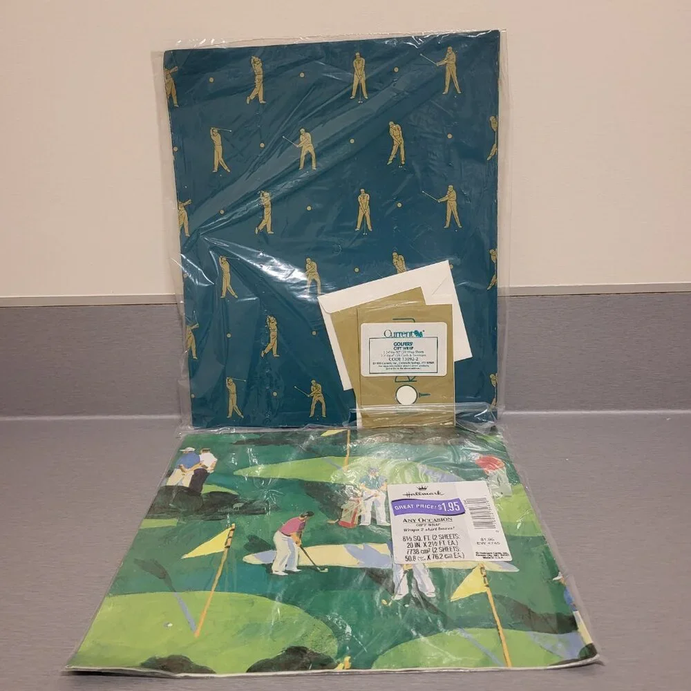 VTG Lot of Wrap Paper Current Hallmark American Greetings Flat Sheet Wrap Paper